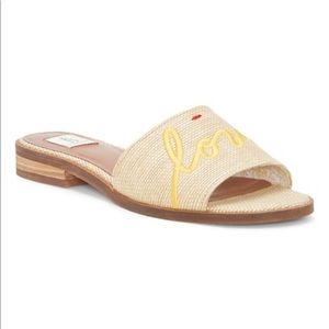 Ellen DeGeneres Natural Love Solay Slide beige yellow wick  shoe size 6.5
